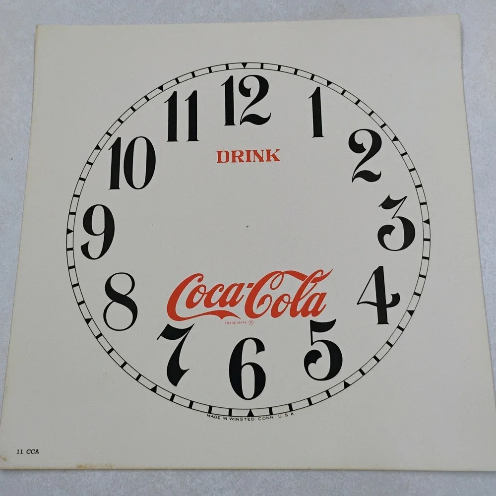 Vintage Coca Cola Clock Face Made in Winsted Conn USA Advertising
